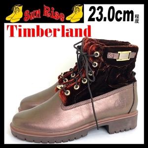  prompt decision Timberland Timberland lady's US6M 23cm degree leather boots roll top casual dress shoes stylish leather shoes used 