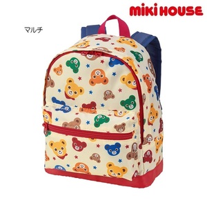  prompt decision![ Miki House ] new goods unused!mikihouse total pattern rucksack (M: capacity 10 liter ) Kids going to school commuting to kindergarten go in . go in . school . pair color : multi 