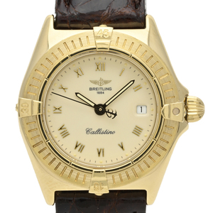 Breitling BREITLING Calistino K52043 Watch YG Leather Quartz Ivory Ladies [Used], Is a line, Breitling, others