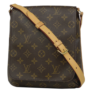 Louis Vuitton Musette Salsa Short Shoulder Bag Monogram Brown M51258 Ladies [مستعمل], حقيبة, حقيبة, خط مونوغرام, حقيبة كتف
