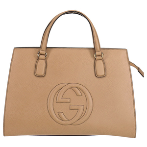Gucci GUCCI Soho Handbag 2WAY Interlocking G Handbag Leather Beige 607721 Ladies [مستعمل], غوتشي, حقيبة, حقيبة, الآخرين