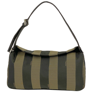 FENDI FENDI Pekan pattern handbag handbag striped shoulder strap nylon black brown 222826735 ladies [used], Fendi, Bag, bag, Handbag