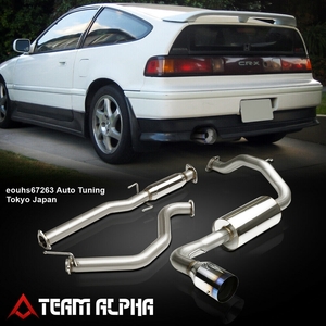 ホンダ CR-X CRX EF ステンレス エキゾースト マフラー Team-Alpha製 エキマニ たこ足 ホイール バンパー ヘッドライト 車高調 [2394]