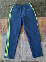 70s 5号 adidas 紺×緑 ビンテージ ジャージパンツ デサント vintage navy green トラックパンツ アディダス_画像1