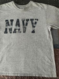 80s 90s NAVY ビンテージ Tシャツ ひび割れ プリント the cotton exchange ネイビー USA製 アメリカ製 vintage 海軍