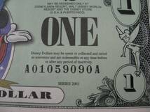 ディズニーダラー　1ドル札（2001年版） $1 紙幣　ミッキーマウス Disney Dollars_画像3