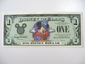 ディズニーダラー　1ドル札（2001年版） $1 紙幣　ミッキーマウス Disney Dollars