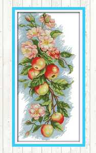 クロスステッチキット 林檎の花 りんご リンゴ 31×57cm 刺繍