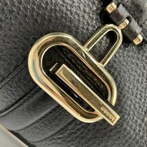 1円【稀少・未使用級】GUCCI グッチ デカG金具 ホーボー ハンドバッグ ワンショルダー 肩掛け シェリーライン シボレザー 130995 ブラック_画像4