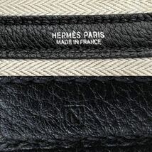 1円【新品同様】領収書・箱付き HERMES エルメス ガーデンパーティ TPM ネゴンダ トートバッグ ブラック系 □N刻印 SV金具 レザー_画像10