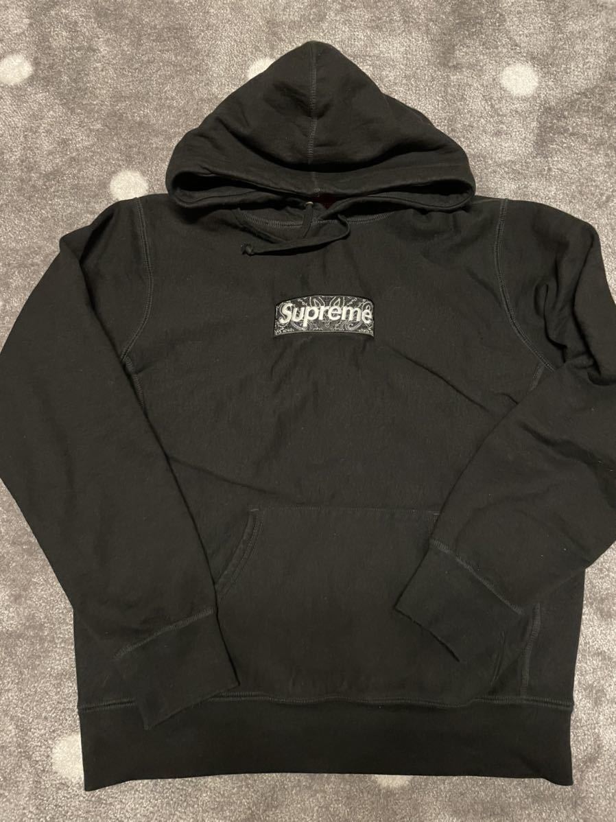 黒 桜古典 Supreme バンダナBoxロゴパーカー黒色 Sサイズ新品未使用
