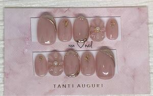 再販 春人気色ピンクベージュぷっくりフラワーネイルチップ オーダー用