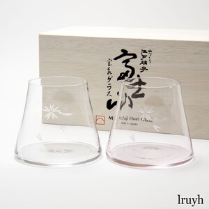 ビールグラス ビアグラス タンブラー 宝永グラス 田島硝子 タジマガラス ペア 2個セット 富士山 江戸硝子 切子 富士桜 桜切子 木箱 日本製