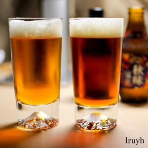 タンブラーグラス 富士山グラス 田島硝子 タジマガラス ペア 2個セット ビールグラス ビアグラス ビール 富士山 江戸硝子 切子 日本製