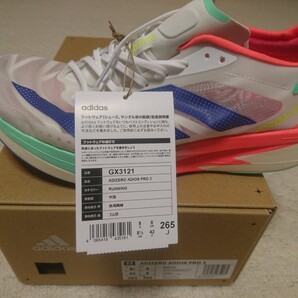 adidas アディゼロ アディオス プロ 2 GX3121 26.5㎝ クリスタルホワイト/パープルラッシュ/パルスミント
