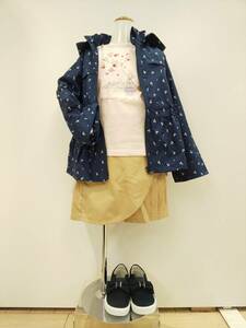  Kumikyoku Kids * girl * navy blue * navy * blouson * jumper *pe plum *110* cherry pattern *