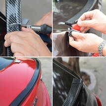 車リアウイングリップスポイラーカーボンソフトゴム DIY 修理外装車テールトランク屋根トリムキット_画像5