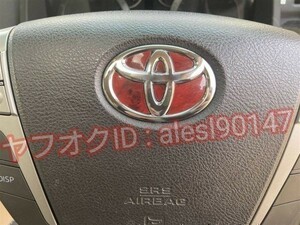 RAV4 ACA30系 ステアリング エンブレム シート ステッカー カスタム パーツ ハンドル 内装 赤木目 レッド ウッド 木目調 ラブフォー