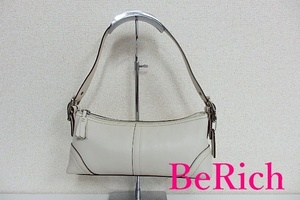 コーチ ショルダーバッグ 8A64 グラブタン レザー 白 ホワイト ハンドバッグ COACH 【中古】bk6457