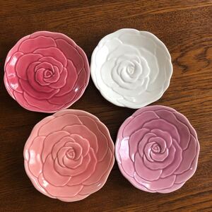 お皿 薔薇 4枚セット