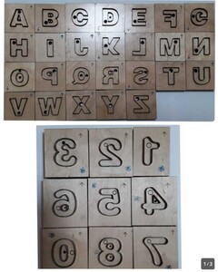 アルファベット 26個セット&数字 9個セット(6と9は併用)トムソン型レザークラフト 抜き型