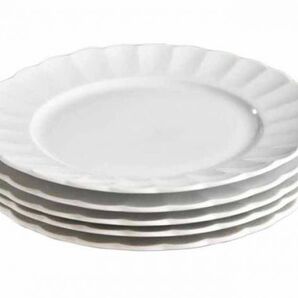 白さと強さと軽さが自慢！強さ3倍 5枚セット 白い食器】われにくい強化磁器 TIARA ティアラ ホワイト フリル サラダ ディナー皿 23ｃｍの画像4