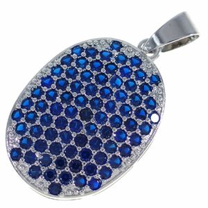 A7795*[925 * silver made ]* blue group tanzanite color Stone * new goods pendant * necklace .*