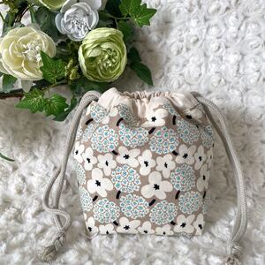 巾着 北欧 フラワー 小物入れ バックイン 小分け袋 ハンドメイド