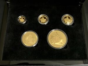 【完売品】イギリス領オルダニー版 ウナとライオン純金貨5枚セット ヴィクトリア エリザベスコイン スリーグレイセス銀貨でなし 美品