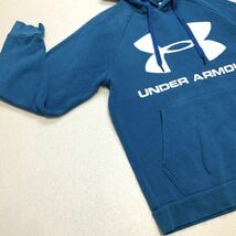 under armor アンダーアーマー ビッグロゴ フーディ パーカー メンズ MDサイズ ターコイズブルー アウトドア キャンプ_画像5