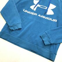 under armor アンダーアーマー ビッグロゴ フーディ パーカー メンズ MDサイズ ターコイズブルー アウトドア キャンプ_画像3