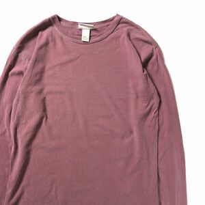 90's 00's オービス ORVIS クルーネック コットン Tシャツ 長袖 (M) 赤紫系 ピグメントダイ ロンT 無地 90年代 00年代 旧タグ オールド