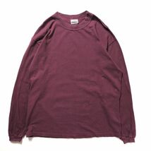 90's USA製 ベーシックエディション クルーネック ロングスリーブ Tシャツ 長袖 (M) 紫系 無地 ロンＴ 90年代 アメリカ製 旧タグ オールド_画像2