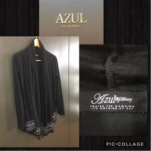 *AZUL by moussy azur bai Moussy длинный рукав тонкий кардиган i постоянный Hem peiz Lee рисунок женский M сравнительно красивый 