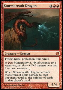 え赤 嵐の息吹のドラゴン 1枚（3枚在庫s 英 良品 THS）/Stormbreath Dragon（MTG テーロス/Theros/）