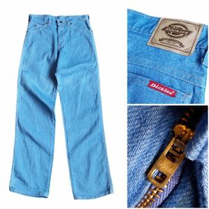 USA製 80’s Dickies ディッキーズ ヴィンテージ デニム パンツ TALON アイスブルー W30 ストレート ワークパンツ ジーパン ジーンズ