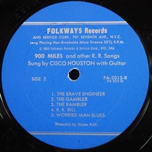 ■シュリンク美品!10インチ!FOLKWAYS!★CISCO HOUSTON/900 MILES&R.R. SONGS★1953年BOOKLET付きオリジナル名盤■_画像3