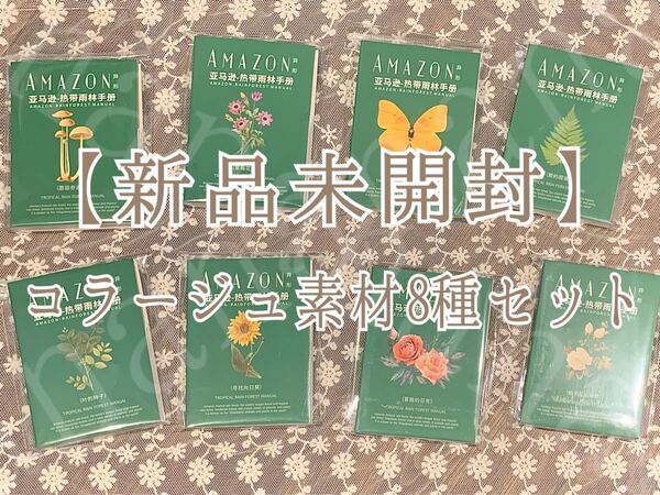 【S46】紙モノ アマゾン熱帯雨林ハンドブック コラージュ素材 8種 コンプリート【ご理解】ご一読お願いいたします(*、..)、