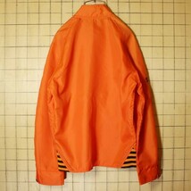 60s USA製 HARV-AL SPORTSWEAR ナイロン ジャケット スタジャン オレンジ メンズM相当 Orioles DRUMMER 刺繍 古着_画像6