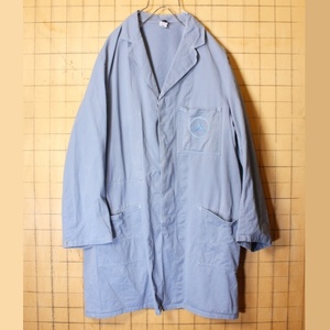 60s 70s Germany Mercedes Benz Work coat light blue men's ML corresponding Vintage Europe old clothes 090821aw7