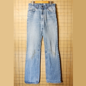 80s USA製 Levis リーバイス 20517 0217 ブルー ブーツカット ジーンズ デニム パンツ W31 青 アメリカ古着