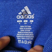 古着 adidas アディダス KANSAS プリント 半袖 Tシャツ ブルー メンズS pan288_画像3