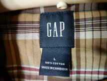 to5231　GAP　ギャップ　長袖　チェック　シャツ　ウエスタン風　腕まくりボタン付き　スナップボタン　人気　送料格安_画像5