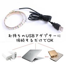 【No.1 白色】LED ストリング 50cm USBケーブル 5V電源 ライト_画像3