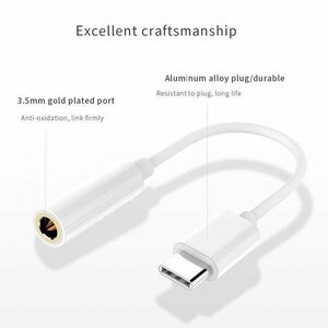 【DAC内蔵型タイプ】USB Type C → 3.5mmイヤホン 変換ケーブル 12cm ホワイト