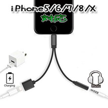 【ホワイトケーブルのピンク】 3.5ｍｍ対応 iOS13対応 iPhone 2in1 充電 ＆3.5mmイヤホン ヘッドホン 対応_画像2