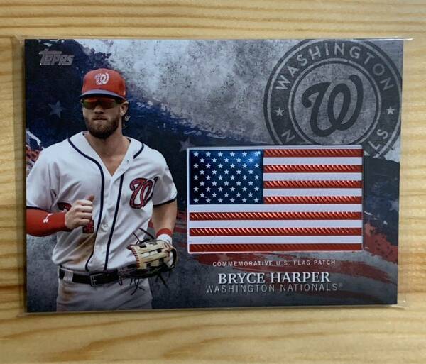 2018 Topps Series 2 Baseball MLB Independence Day U.S.Flag Patch Commemorative Relics Bryce Harper ブライス・ハーパー