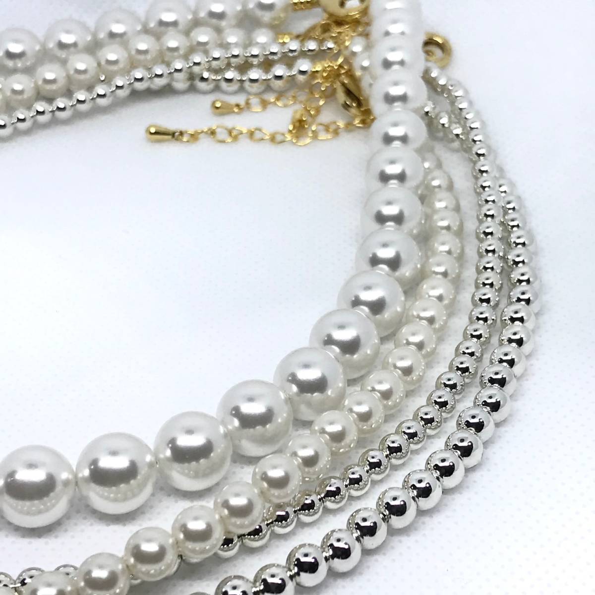 【Vita-Italy】4点セット Made in ITALY/パール×シルバー　ジェンダーレス　ネックレス 009_サムネイル画像2