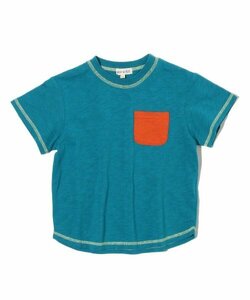 新品 SHOO・LA・RUE/Kids　スラブ配色ステッチTシャツ　グリーン(022)　13(130cm)　定価1539円