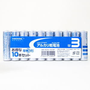 同梱可能 単3アルカリ乾電池 単三乾電池 HIDISC 10本組ｘ１０パック/卸